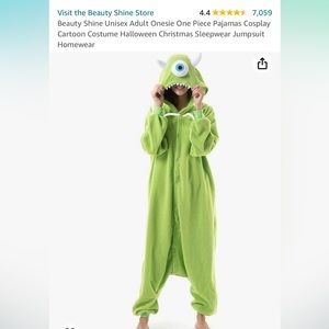 Mike Wazowski Monsters Inc Onesie Costume - Adult Size Small